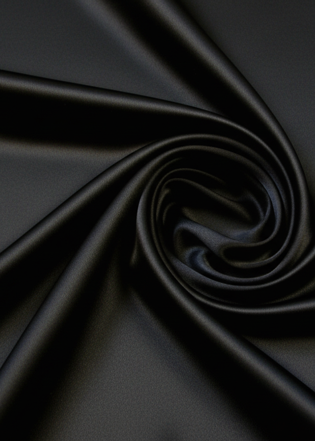 Black Satin Cowl Neck Maxi Dress With Front Slit