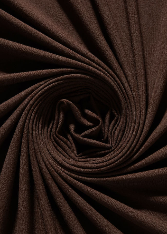 Brown Draped Bodice Jersey Flowy Skirt Style Evening Dress