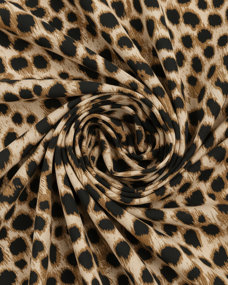 Leopard Print Keyhole Back Fitted Day Dress