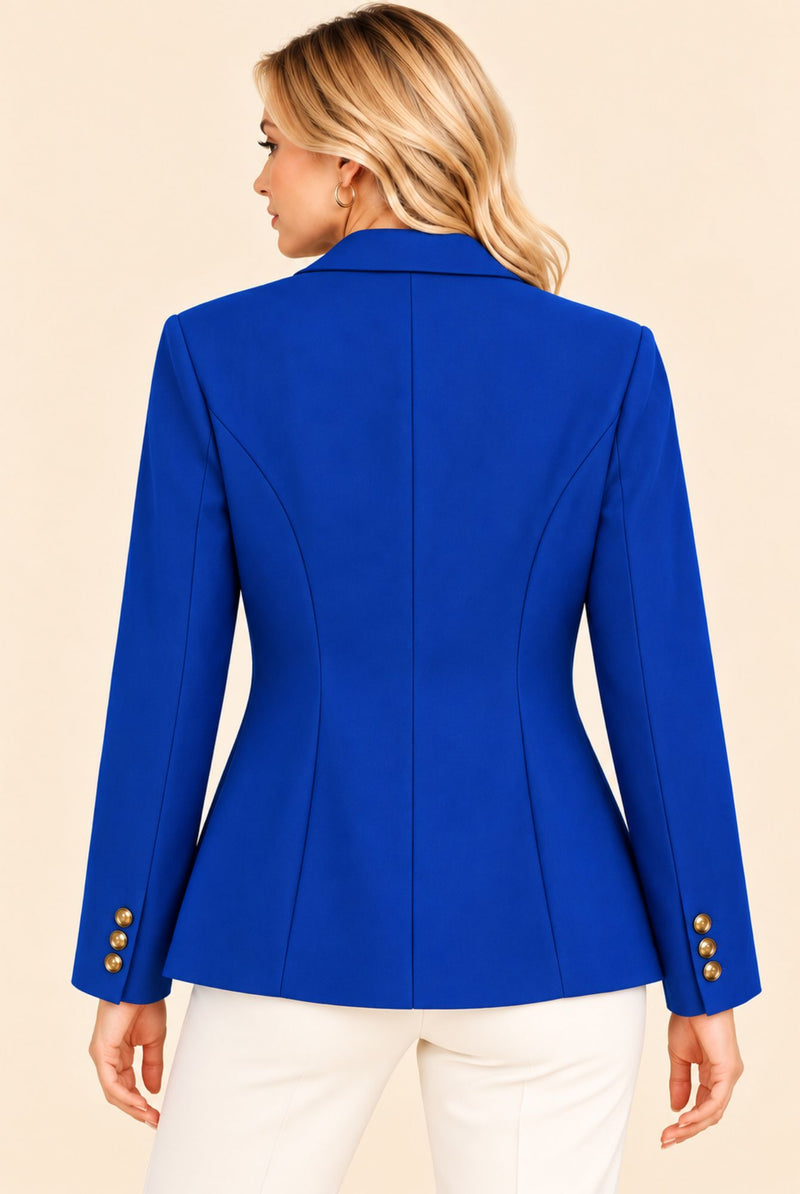 Cobalt Blue Tailored Single Button Detail Blazer