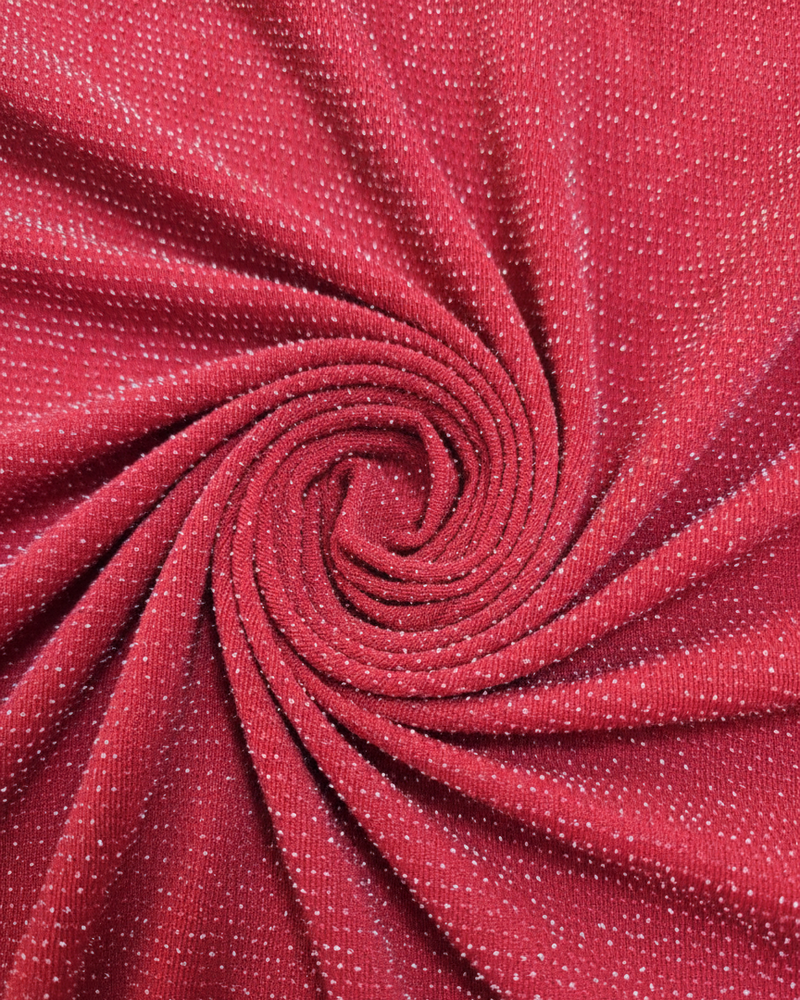 Red Keyhole Detailed Sparkly Slim Fit High Neckline Maxi Dress