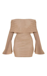 Long Sleeve Figure Hugging Off Shoulder