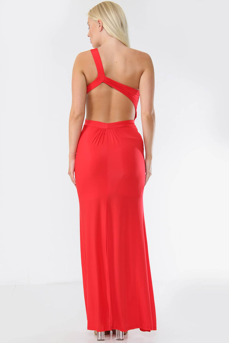 Embellished Asymmetric Gown Maxi Dress - Maxi Dress - Avinci