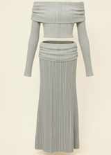 High-Waisted Cardigan Long Skirt Co-ord Lounge Set