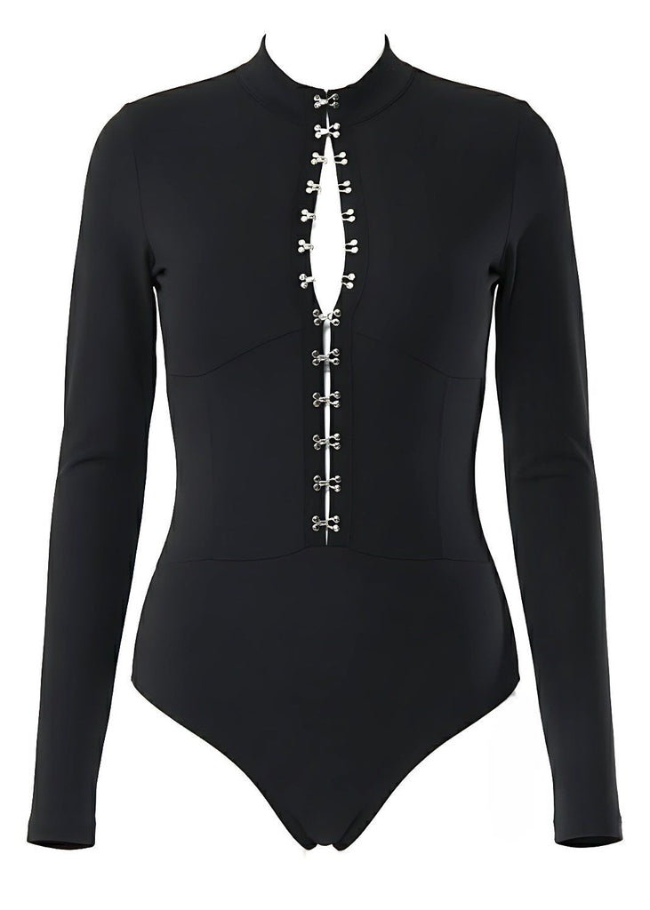 Long Sleeve Hook and Eye Bodysuit