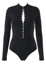 Long Sleeve Hook and Eye Bodysuit