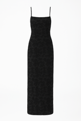 Thin Adjustable Straps Jacquard Bodycon Formal Evening Maxi Dress