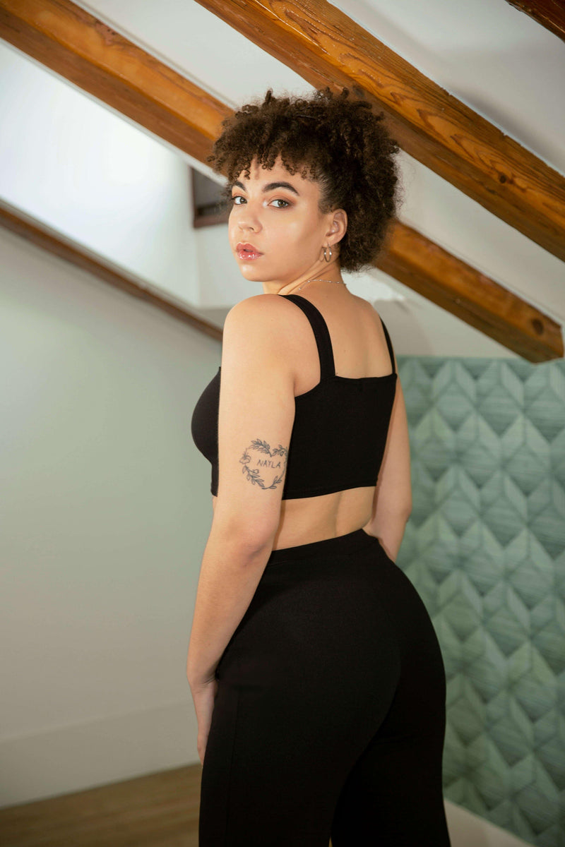 Shape Crop Top and Wide Leg Trousers Co-ord Set - Co-ords - Avinci