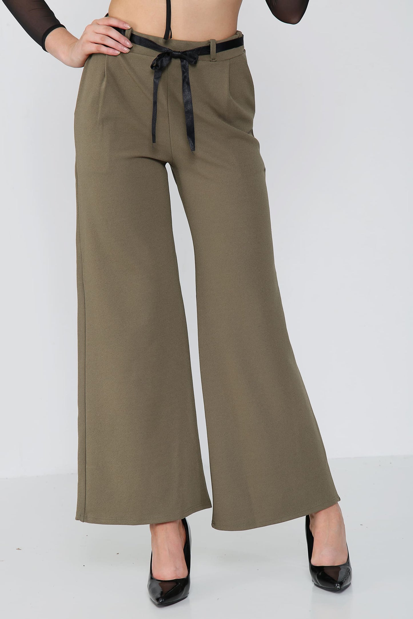 Trousers for Women | Wide Leg Belted | Avinci