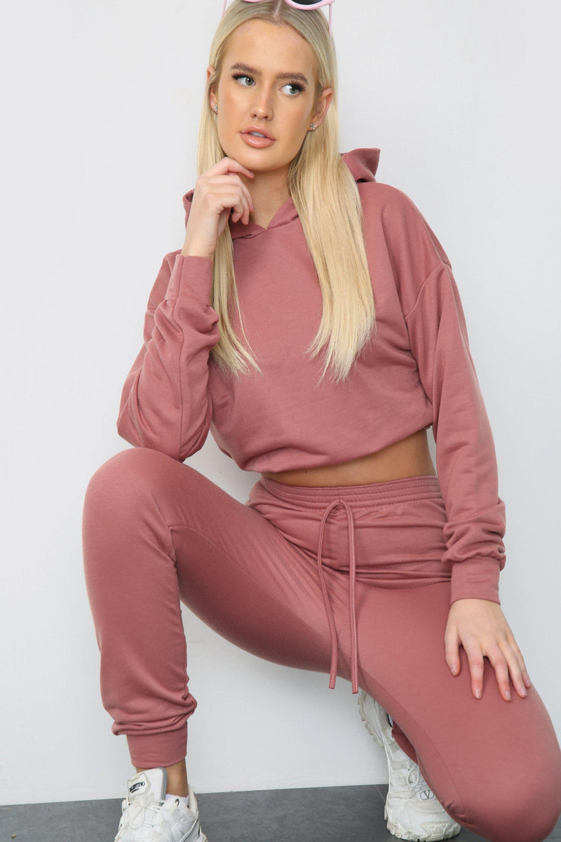 Long Sleeve Crop Top and Matching Oversized Joggers - Co-ords - Avinci