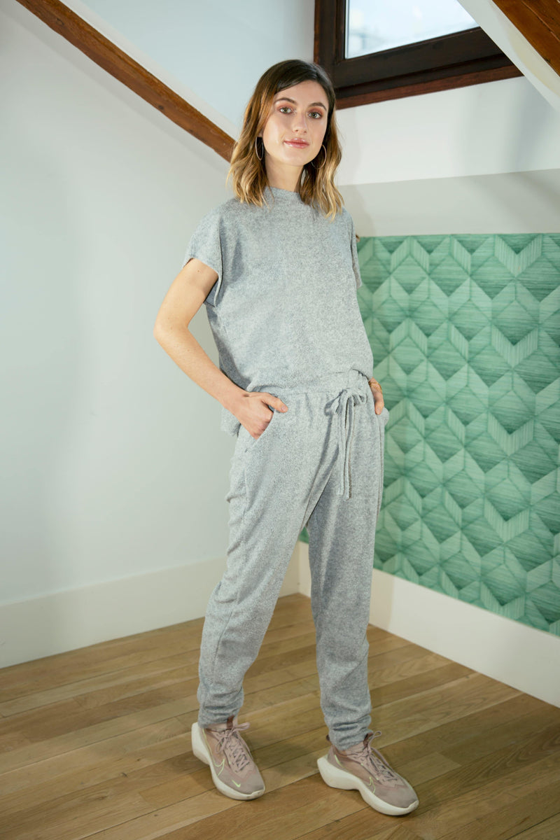 Short Sleeve Boxy Lounge Set - Loungewear - Avinci
