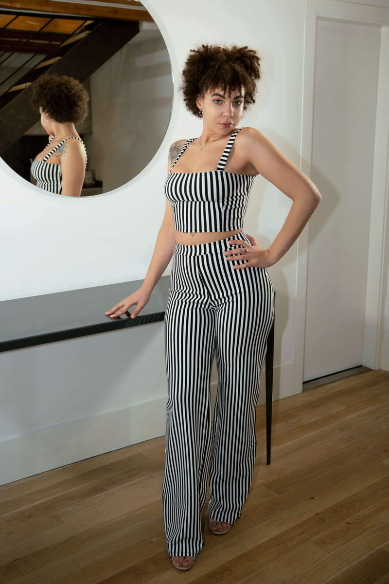Shape Crop Top and Wide Leg Trousers Co-ord Set - Co-ords - Avinci