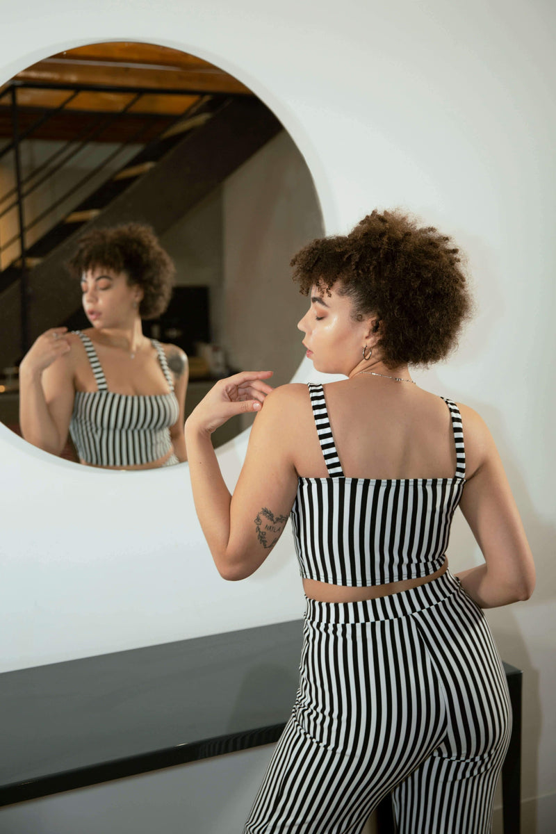 Shape Crop Top and Wide Leg Trousers Co-ord Set - Co-ords - Avinci