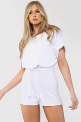 Belted Open Back Tie Waist Boxy Playsuit - Playsuits - Avinci