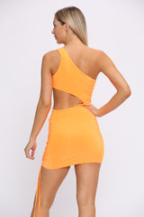 One Shoulder Cut Out Mini Dress - Mini Dress - Avinci