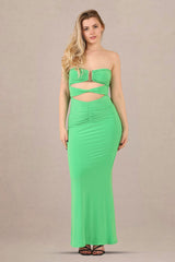 Cut-Out Bandeau Bodycon Fit Maxi Dress