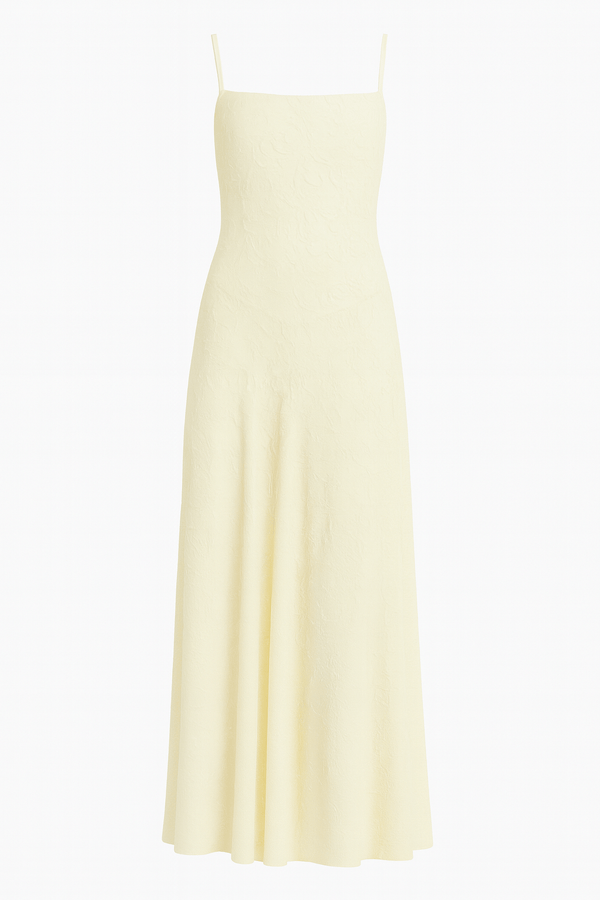 A-Line Jacquard Thin Adjustable Straps Maxi Dress