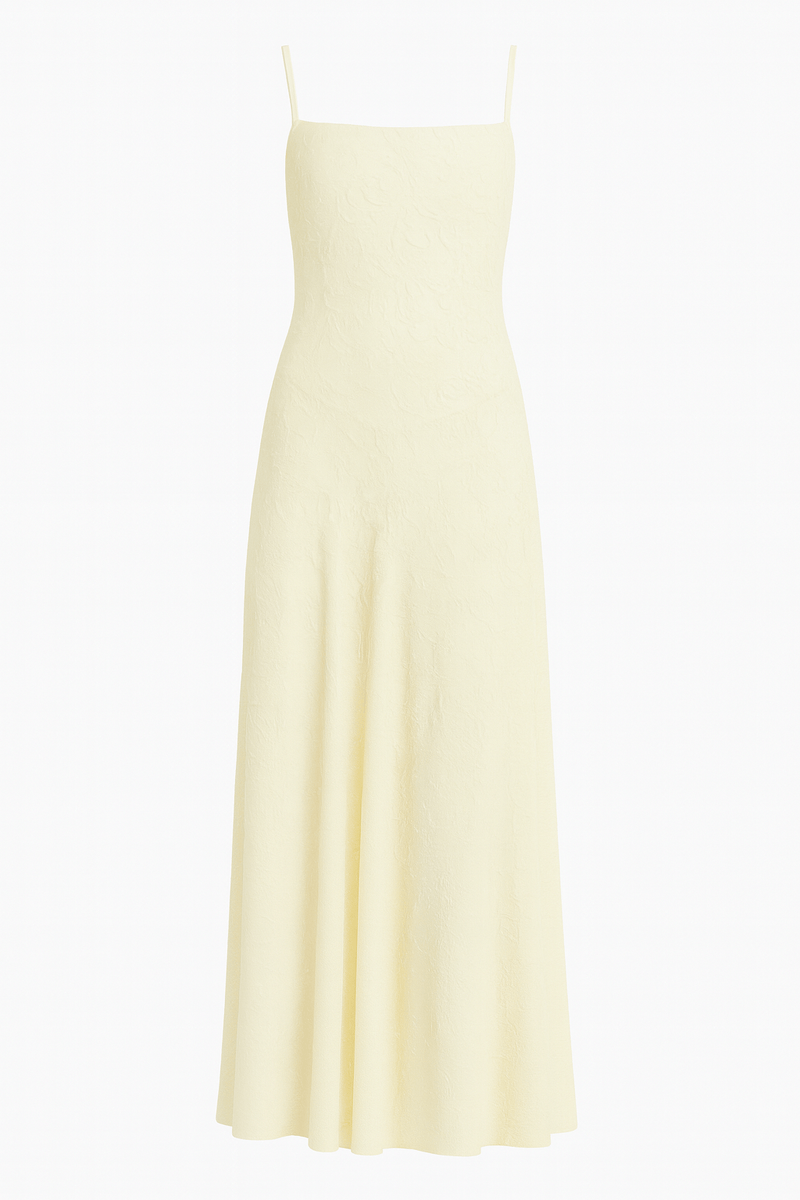 A-Line Jacquard Thin Adjustable Straps Maxi Dress