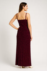 Thin Adjustable Straps Jacquard Bodycon Formal Evening Maxi Dress