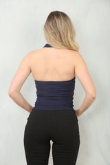 Crepe Style Sleeveless Halter Top