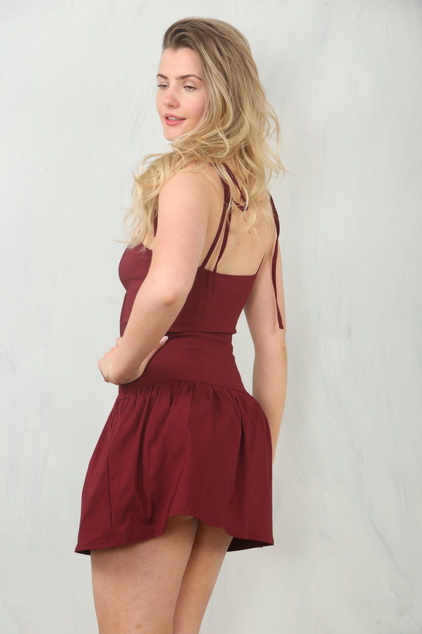 Avinci Adorable Wine-Colored Strappy Mini Dress - Mini Dress - Avinci