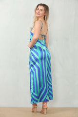 Satin Bodycon Dress With Cowl Neck