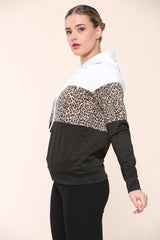 Leopard Print Casual Hoodie Sweatshirt