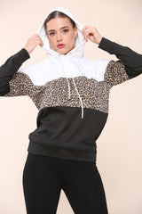 Leopard Print Casual Hoodie Sweatshirt