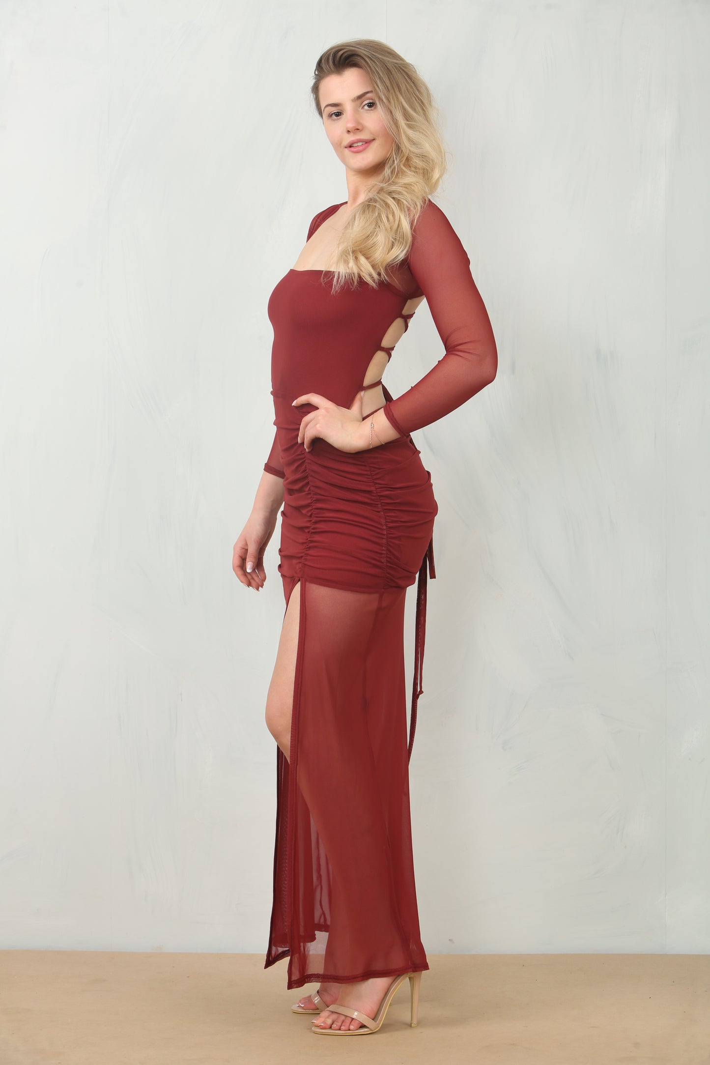 Stunnig Wine Colored Maxi Dress