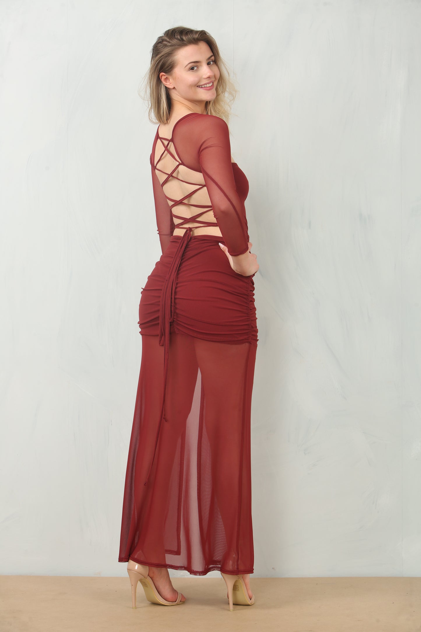 Stunnig Wine Colored Maxi Dress