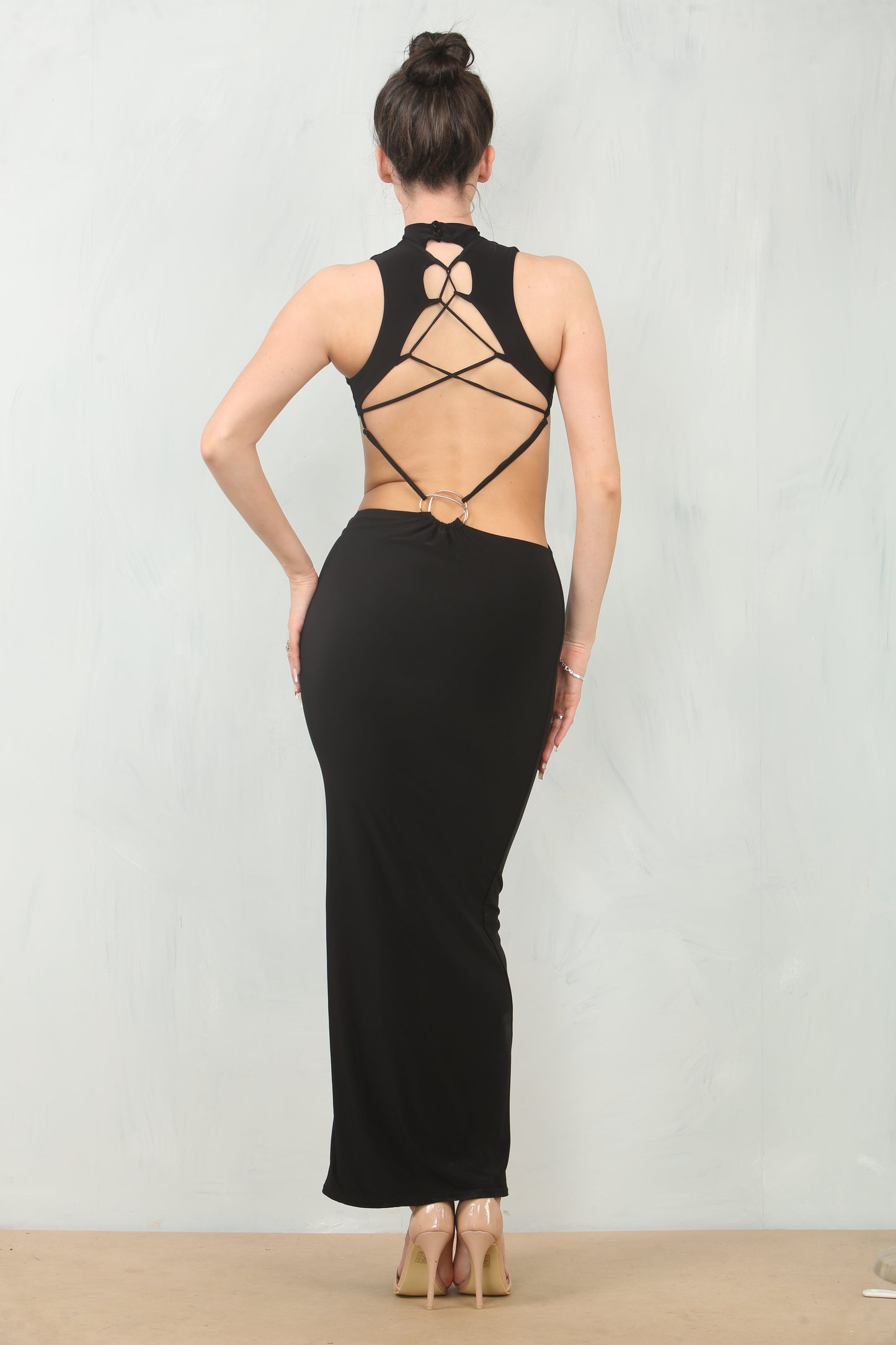 Striking Open Back Maxi Dress