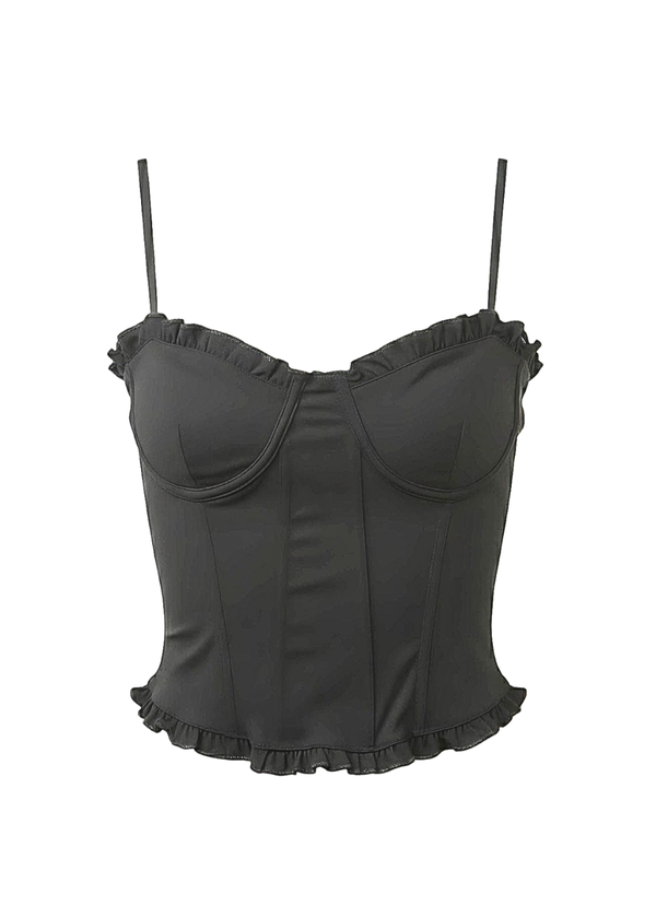 Black Body-Contouring Corset Top