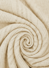 Cream Folded Bardot Neckline Ribbed Knit Off Shoulder Dress