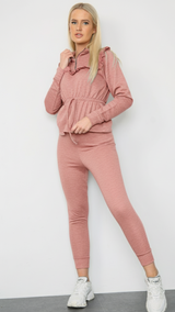 Long Sleeve Lounge Top Adjustable Waist With Frill Accents