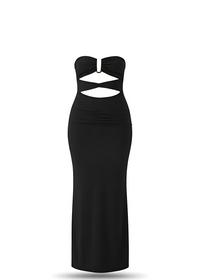 Black Cut-Out Bandeau Bodycon Fit Maxi Dress