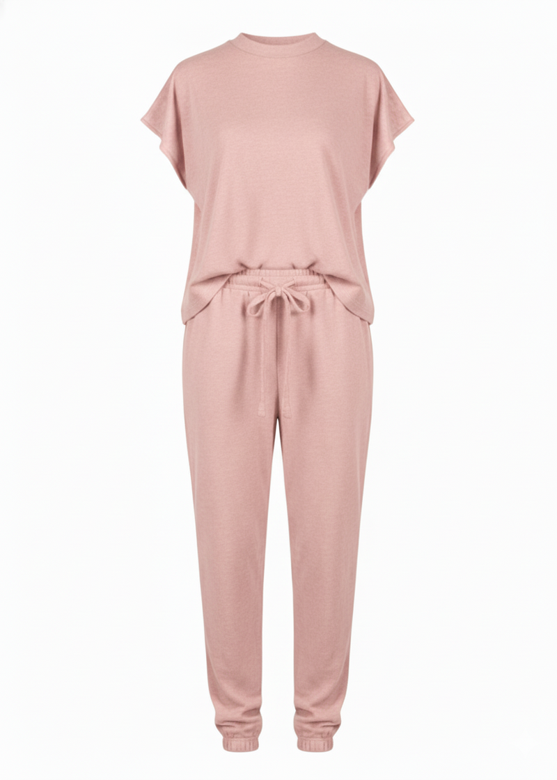 Short Sleeve Soft Cotton-Blend Boxy Co-Ord Set