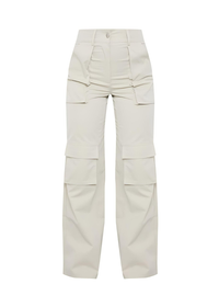 High Waist Tailored Cargo Trousers With Pocket Detail
