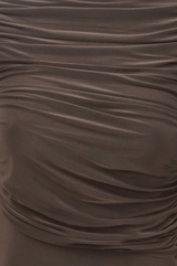 Draped Bodice Jersey Flowy Skirt Style Evening Dress