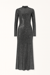 Metallic Sequin Full-Length Silhouette Fit Maxi Dress