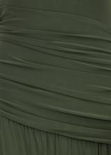 Ruched Slim Fit Jersey Sleeveless Midi Dress