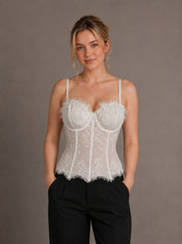 Ivory Lace Corset Cami Top