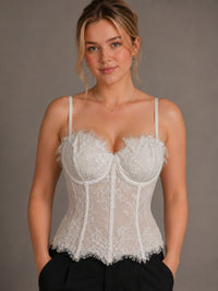 Ivory Lace Corset Cami Top