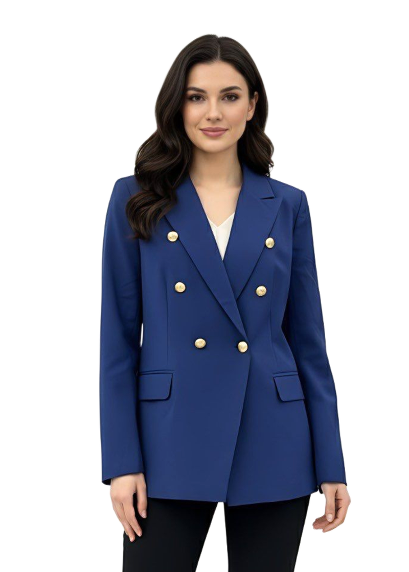 Navy Women's Tailored Double Breasted Blazer