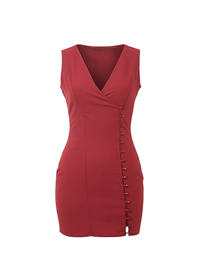 Nutmeg Fitted Stretch Bodycon Wrap Dress