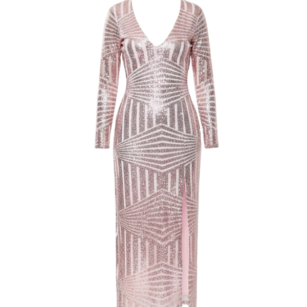 sachin and babi light blue dress Jina Gold Sequin Long Sleeve Mini Dress