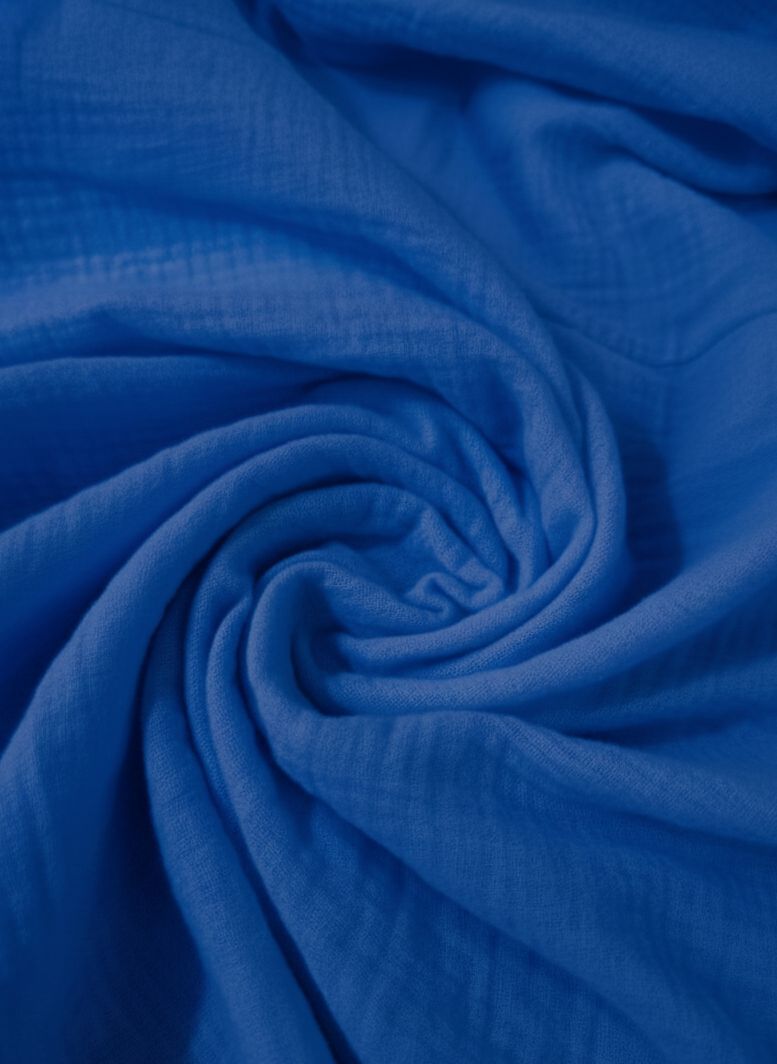 Royal Blue Stylish Circle Buckle Waist Belt Collared A-Line Dress