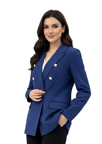 Royal Blue Double Breasted Women's Blazer