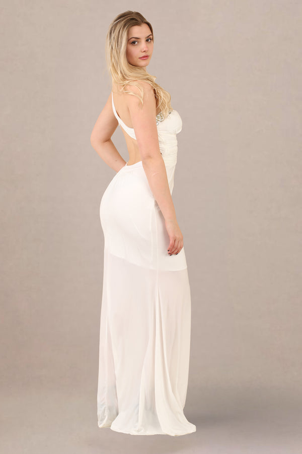 Maxi Gown in White - Maxi Dress - Avinci