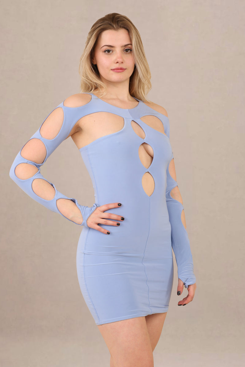 Red Slinky Extreme Cut Out Mini Dress