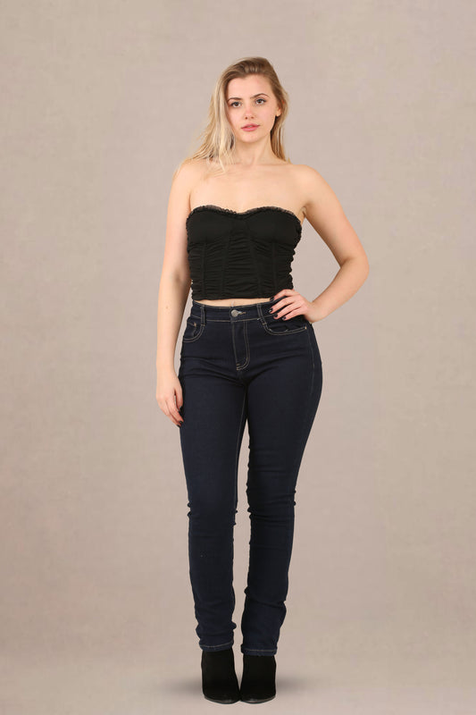 Avinci Noir Corset & Slim Jean Combo